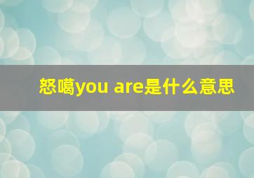 怒噶you are是什么意思